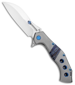 Olamic Cutlery Soloist Scout Frame Lock Knife Ti/Blue Mammoth Inlay (4.3" Satin)