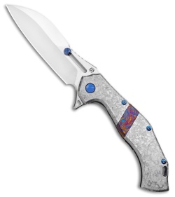 Olamic Cutlery Soloist Scout Frame Lock Knife Frosty/Timascus Clip  (4.3" Satin)