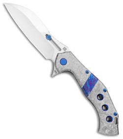 Olamic Cutlery Soloist Scout Frame Lock Knife Frosty Ti/Timascus (4.3" Satin)