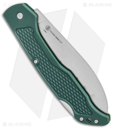 Ontario Camp Plus Santoku Folder Knife Green GFN (4.25" Satin) 4305