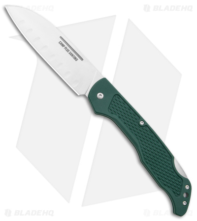 Ontario Camp Plus Santoku Folder Knife Green GFN (4.25" Satin) 4305