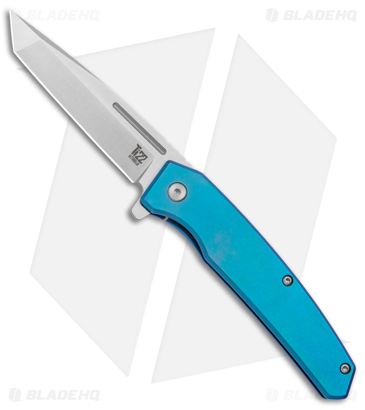 Ontario Knife Company Ti 22 Ultrablue Frame Lock Knife Blue Ti