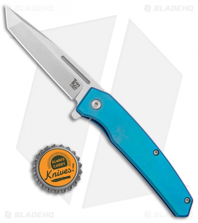 Ontario Knife Company Ti 22 Ultrablue Frame Lock Knife Blue Ti (3.25" Satin)