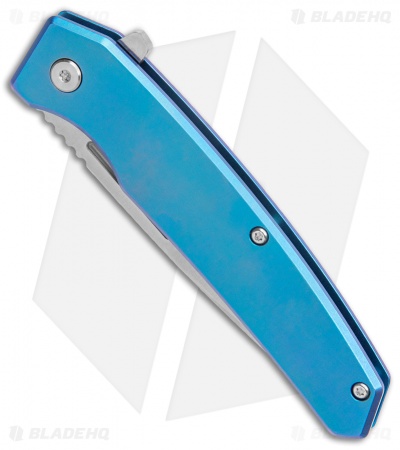 Ontario Knife Company Ti 22 Ultrablue Frame Lock Knife Blue Ti (3.25" Satin)