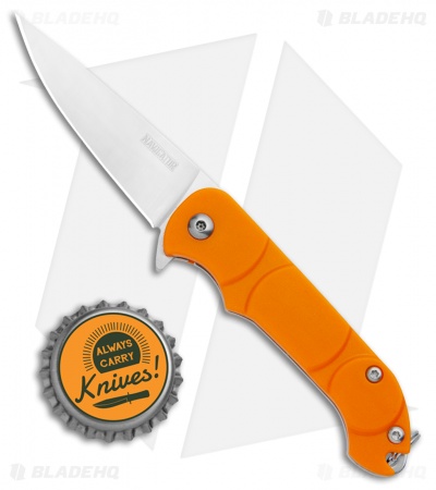 Ontario Navigator Liner Lock Knife Orange Plastic (2.375" Satin) 8900