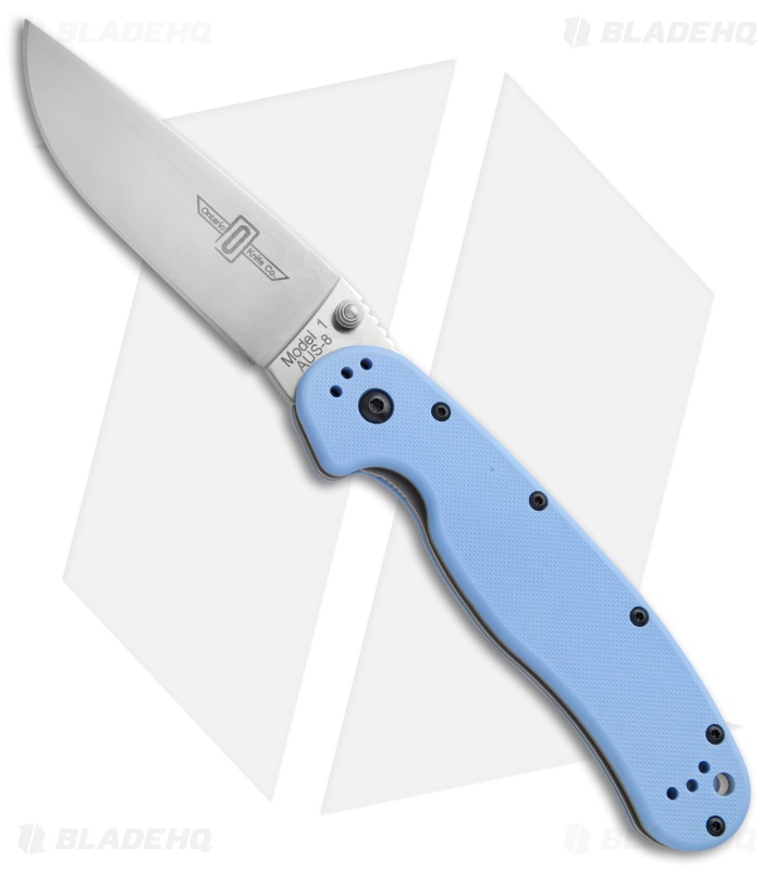 Ontario RAT Model 1 Liner Lock Knife Light Blue (3.625