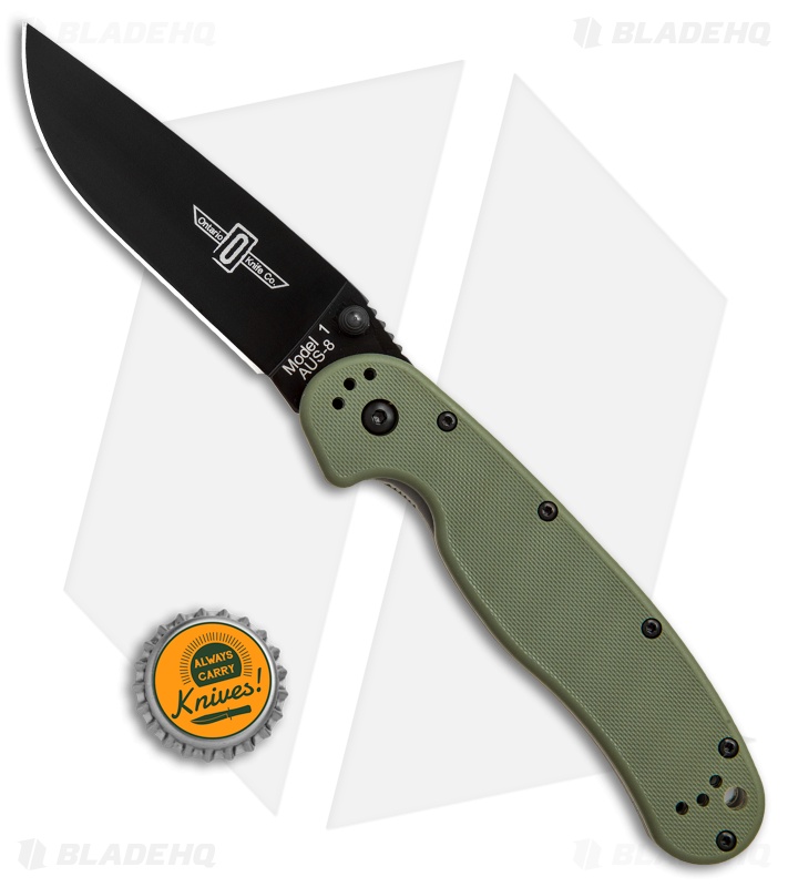 Ontario RAT Model 1 Liner Lock Knife OD Green (3.625" Black) 8846OD