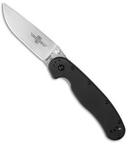 Ontario RAT Model 1 Liner Lock Knife Black (3.6" D2 Satin) 8867