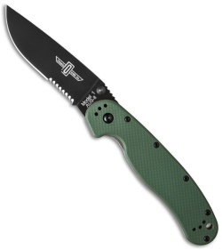 Ontario RAT Model 1 Liner Lock Knife OD Green (3.625&quot; Black Serr) 8847OD | 9356