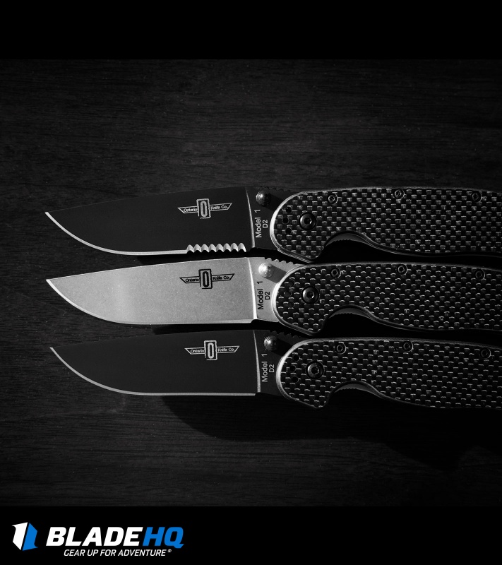 88年製 Pro Co RAT1 Black Face Ontario RAT Model 1 Liner Lock Knife Black (3.625