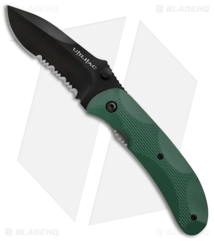 Ontario Joe Pardue Utilitac Liner Lock Knife Green Zytel (3.1" Black Serr)