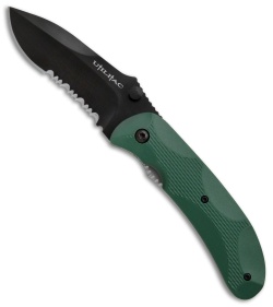 Ontario Joe Pardue Utilitac Liner Lock Knife Green Zytel (3.1" Black Serr) 