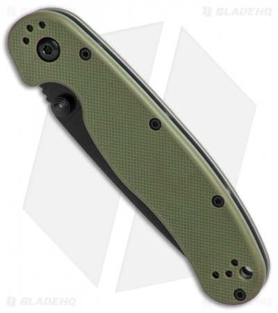 Ontario RAT Model 2 Liner Lock Knife OD Green Nylon (3" Black AUS-8) 8861OD
