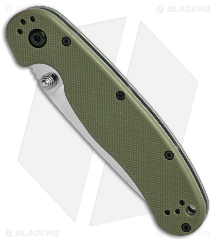 Ontario RAT Model 2 Liner Lock Knife OD Green Nylon (3" Satin AUS-8) 8860OD