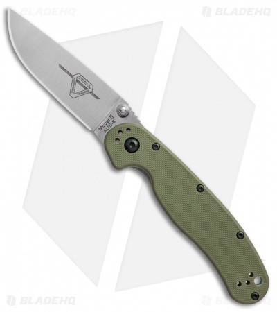 Ontario RAT Model 2 Liner Lock Knife OD Green Nylon (3