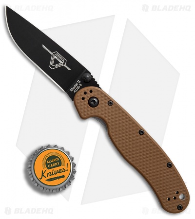 Ontario RAT Model 2 Liner Lock Knife Coyote Brown Nylon (3" Black) 8861CB