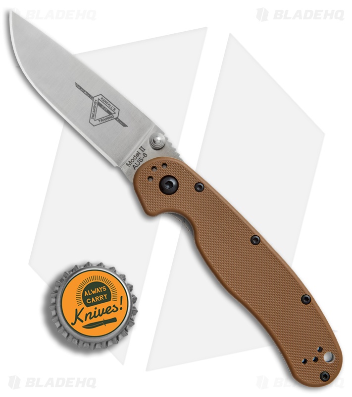 Ontario RAT Model 2 Liner Lock Knife Coyote Brown Nylon (3