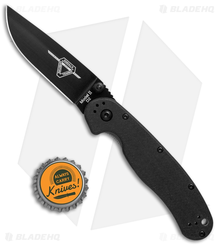 Ontario RAT Model 2 Liner Lock Knife Black D2 - Blade HQ