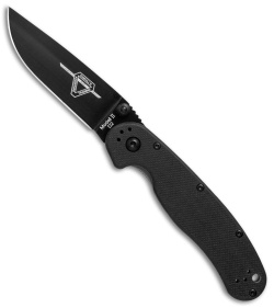 Ontario RAT Model 2 Liner Lock Knife Black Nylon (3" Black D2) 8830