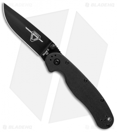 Ontario RAT Model 2 Liner Lock Knife Black Nylon (3" Black D2) 8830