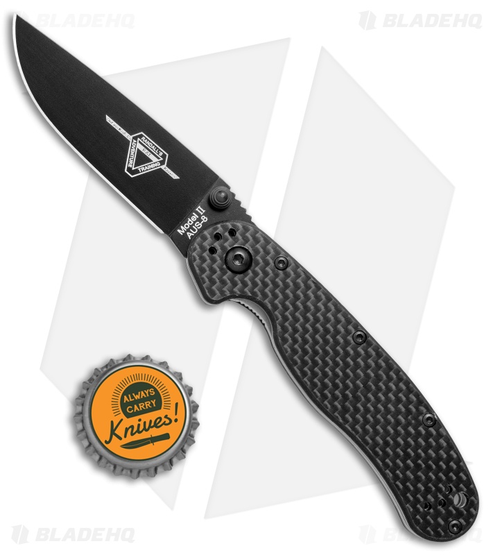 Ontario RAT Model 2 Liner Lock Knife Carbon Fiber/G-10 (3" Black AUS-8) 8838