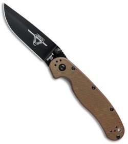 Ontario RAT Model 2 Liner Lock Knife Coyote Brown Nylon (3" Black D2) 8830CB