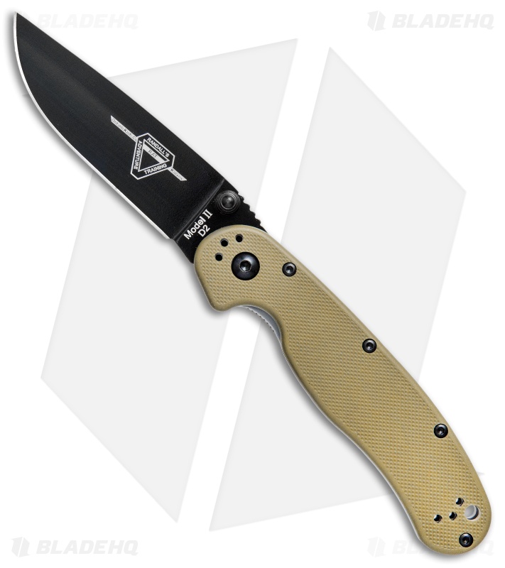 Ontario RAT Model 2 Liner Lock Knife Desert Tan - Blade HQ