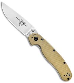 Ontario RAT Model 2 Liner Lock Knife Desert Tan Nylon (3&quot; Satin D2) 8828DT | 89762