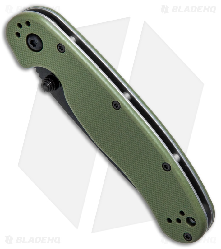 Ontario RAT Model 2 Liner Lock Knife OD Green Nylon (3" Black D2) 8830OD