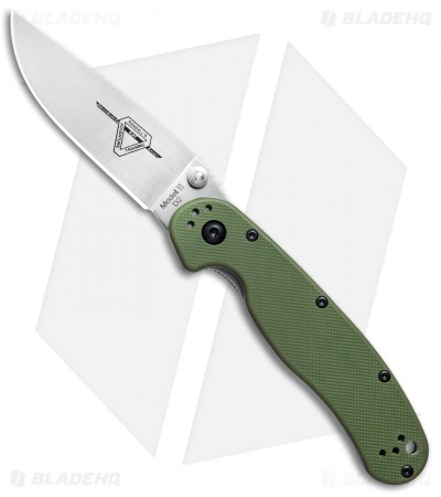 Ontario RAT Model 2 Liner Lock Knife OD Green Nylon (3" Satin D2) 8828OD