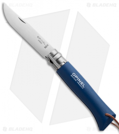 Opinel No 8 Trekking Stainless Steel Folding Knife Blue Oak (3.25" Satin)