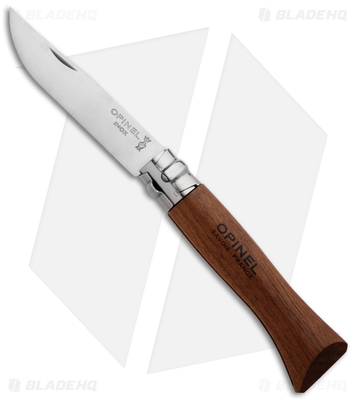 Opinel Knives No. 6 Stainless Steel Knife Walnut (2.9" Satin) #6 SS