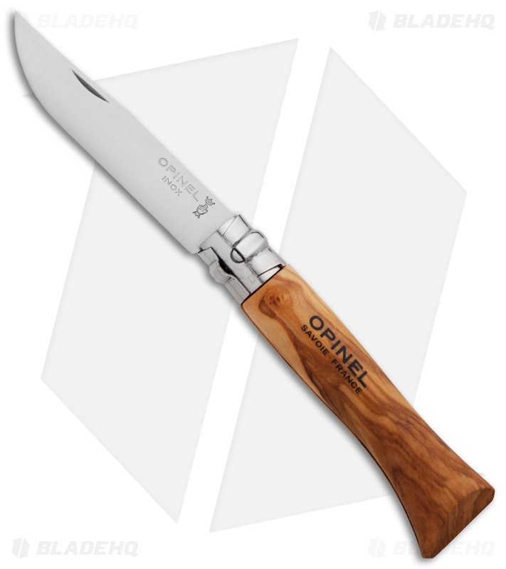 Opinel Knives No. 6 Stainless Steel Knife Olivewood (2.9" Satin) #6 SS