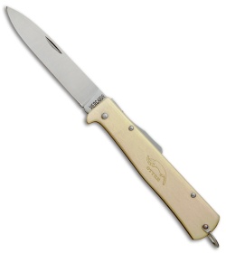 Otter Mercator Lockback Folding Knife Brass (3.5&quot; Satin) CS | 58751