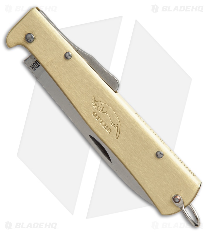 Otter Mercator Lockback Folding Knife Brass (3.5" Satin) SS