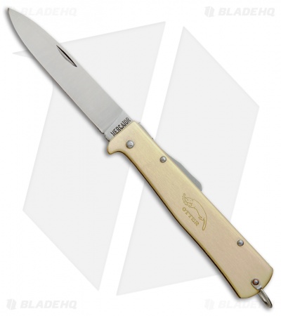 Otter Mercator Lockback Folding Knife Brass (3.5" Satin) SS