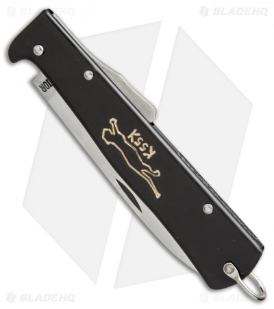 Otter Mercator Cat Lockback Folding Knife Black Stainless Steel (3.5" Satin) SS