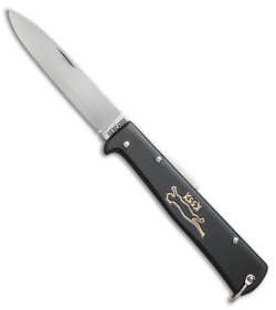 Otter Mercator Cat Lockback Folding Knife Black Stainless Steel (3.5" Satin) SS