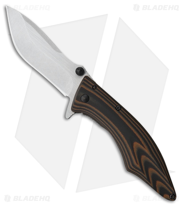 Outdoor Edge Conquer Frame Lock Knife Brown G-10  (3" Stonewash)