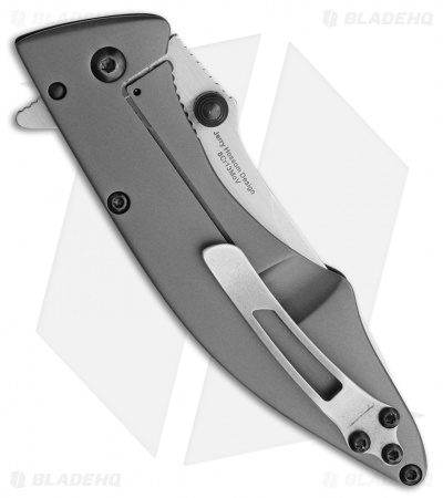 Outdoor Edge Conquer Frame Lock Knife Brown G-10  (3" Stonewash Serr)