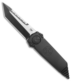 Paragon Dredd Lock Knife Black Aluminum (4" Two Tone Tanto Serrated )