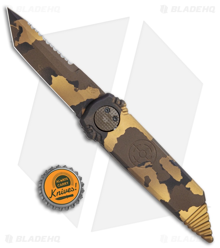 Paragon Dredd Lock Knife Gold Granite Gold Camo Aluminum (4" Camo Tanto)