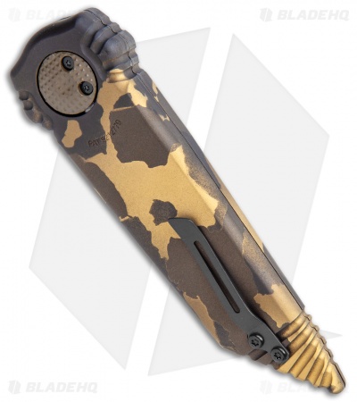 Paragon Dredd Lock Knife Gold Granite Gold Camo Aluminum (4" Camo Tanto)