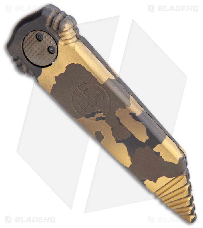 Paragon Dredd Lock Knife Gold Granite Gold Camo Aluminum (4" Camo Tanto)