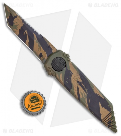 Paragon Dredd Lock Knife Tiger Stripe Green Camo Aluminum (4" Camo Tanto)