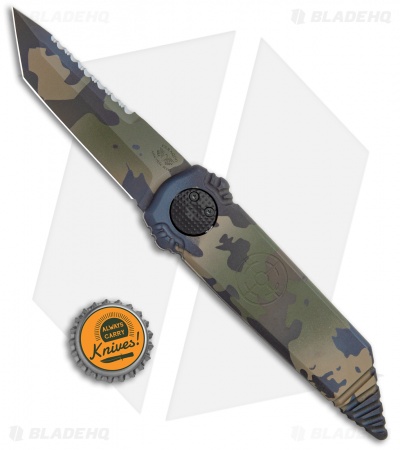 Paragon Dredd Lock Knife Woodland Canopy Green Camo Aluminum (4" Camo Tanto)