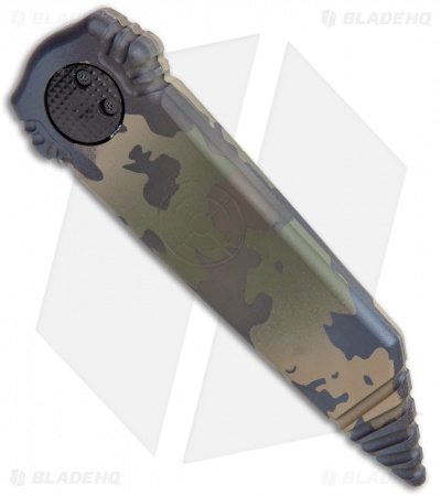 Paragon Dredd Lock Knife Woodland Canopy Green Camo Aluminum (4" Camo Tanto)