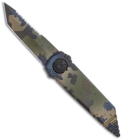 Paragon Dredd Lock Knife Woodland Canopy Green Camo Aluminum (4" Camo Tanto)