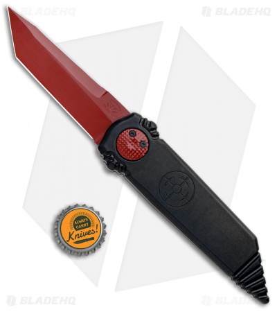 Paragon Dredd Lock Knife Black Aluminum (4" Red Tanto)  