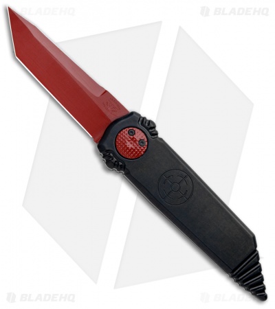 Paragon Dredd Lock Knife Black Aluminum (4" Red Tanto)  